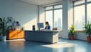 at the office — в офисе