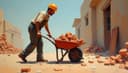 le labeur / le travail / le boulot — labor [literary] / work / work [informal]