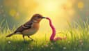 The early bird catches the worm — Der frühe Vogel fängt den Wurm