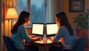 le clavardage [QC] / le tchat [FR] — online chat