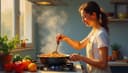 I'm cooking dinner — Ich koche Abendessen