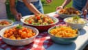 potluck — Mitbringparty; gemeinsames Essen