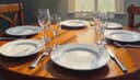 la mesa puesta — table setting
