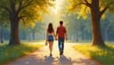 pasear juntos — to walk together